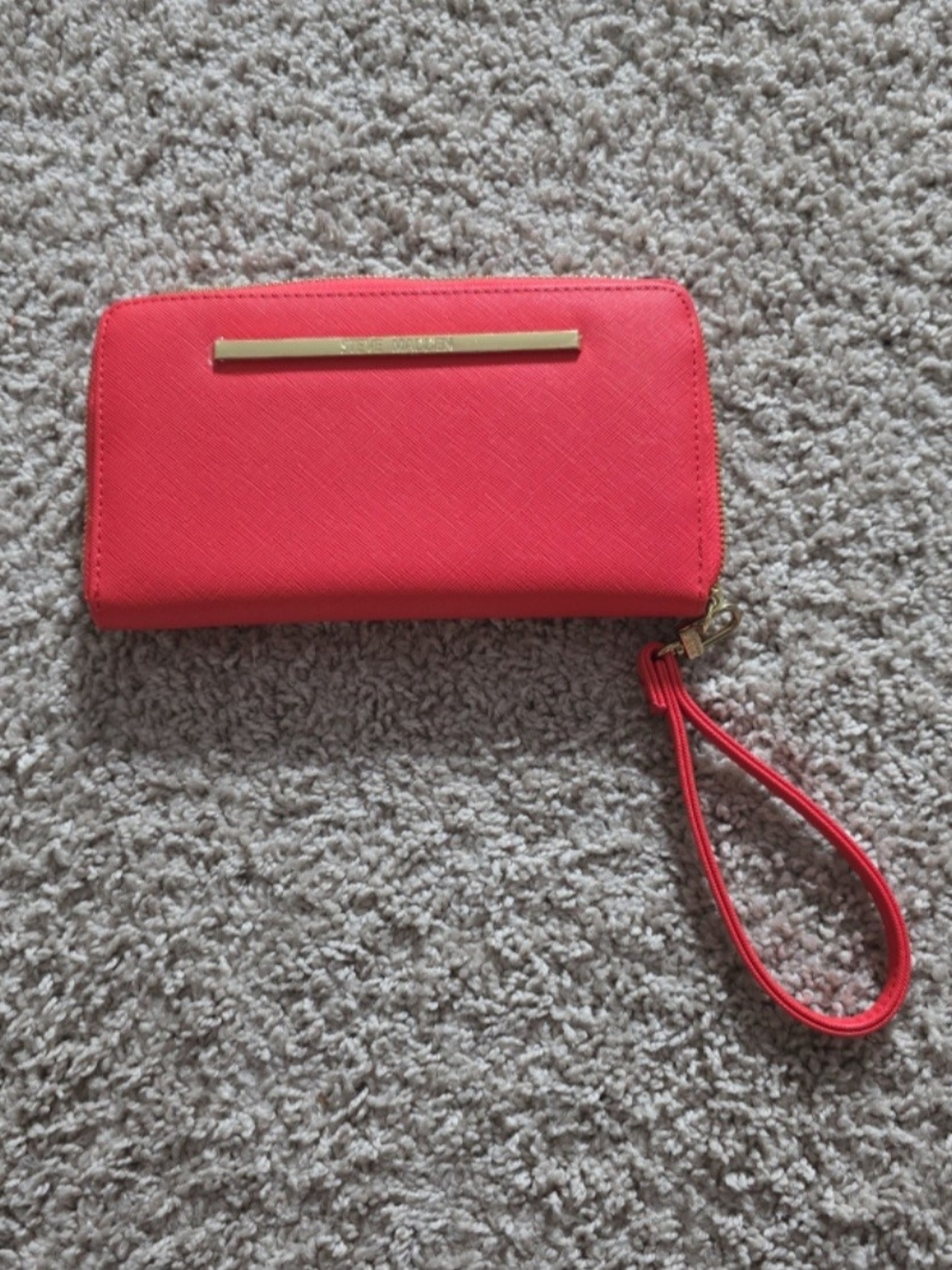 Steve Madden Coral Zip Wristlet with Gold Accent